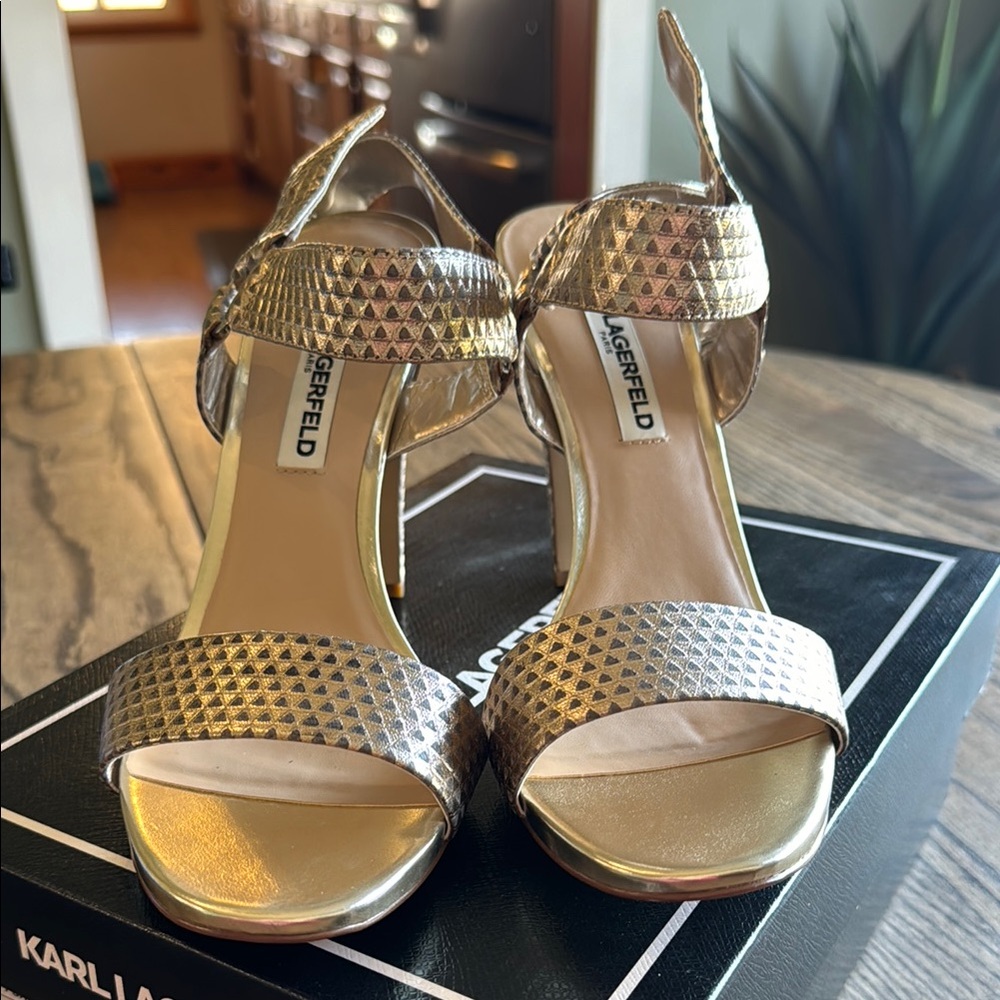 Karl Lagerfeld Gold Women's Sandals